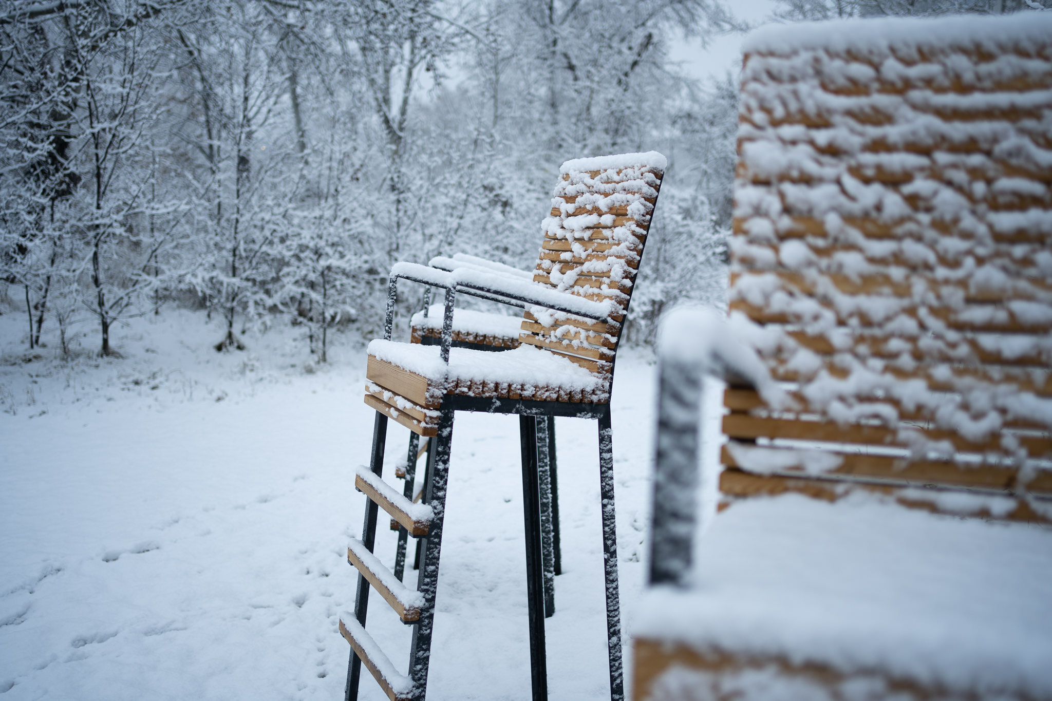 "Grätzl im Wandel" - Freie Mitte covered in Snow