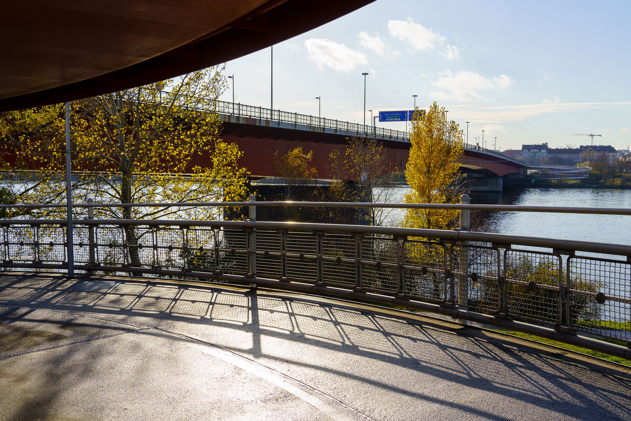 Donauinsel Vienna in autumn sun