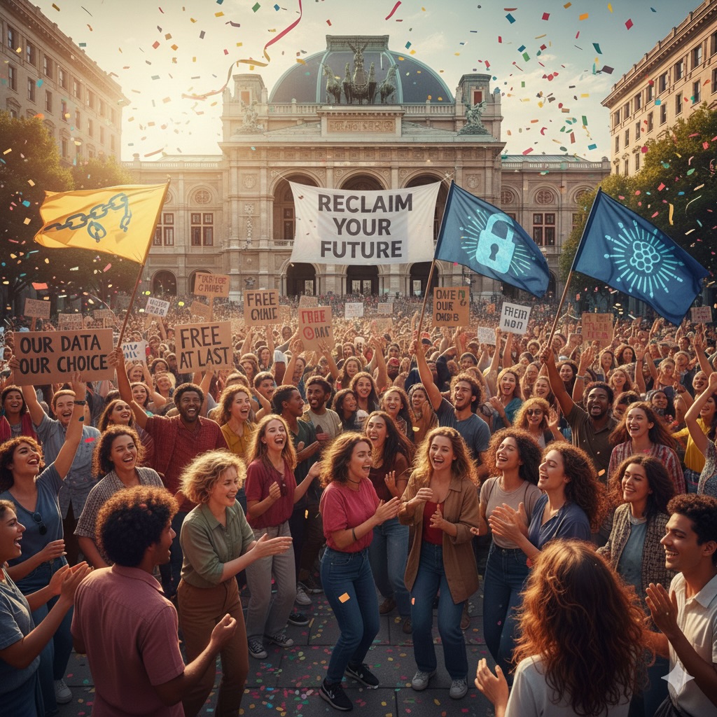 KI-generiertes Bild: Feiernde Menschen